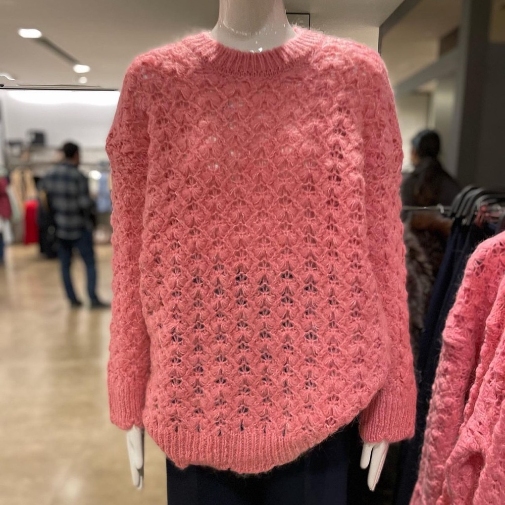 Zara Pink Wool Blend Oversized Sweater - Picture 14 of 15